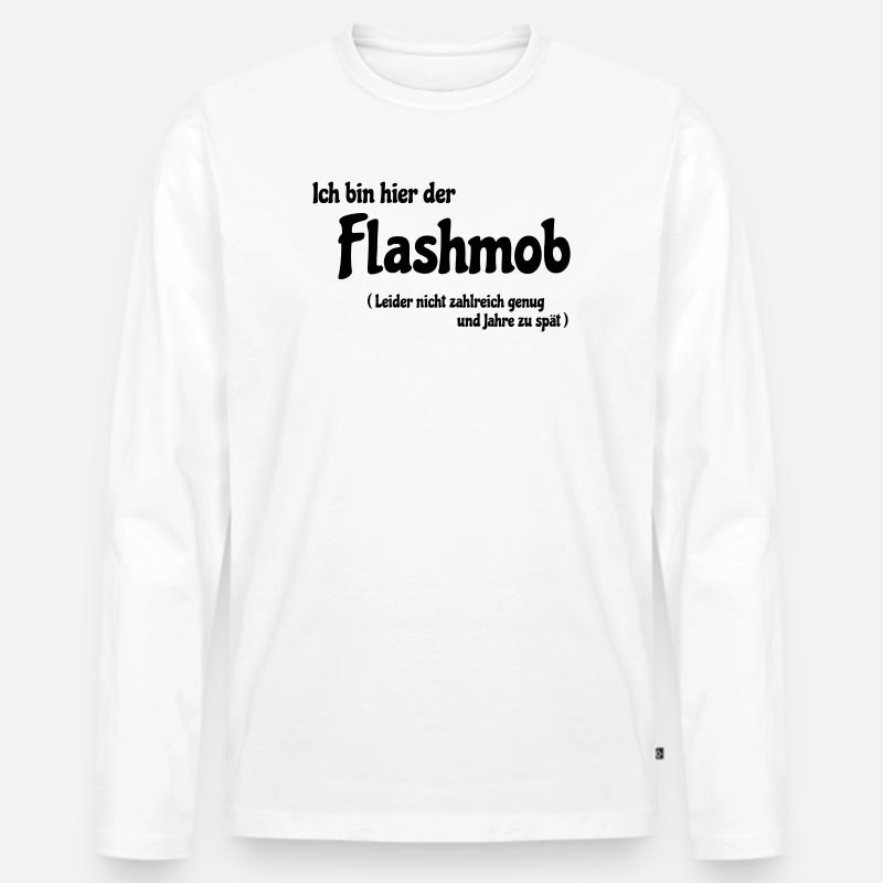 Flashmob - Männer Premium Bio Langarmshirt - Weiß