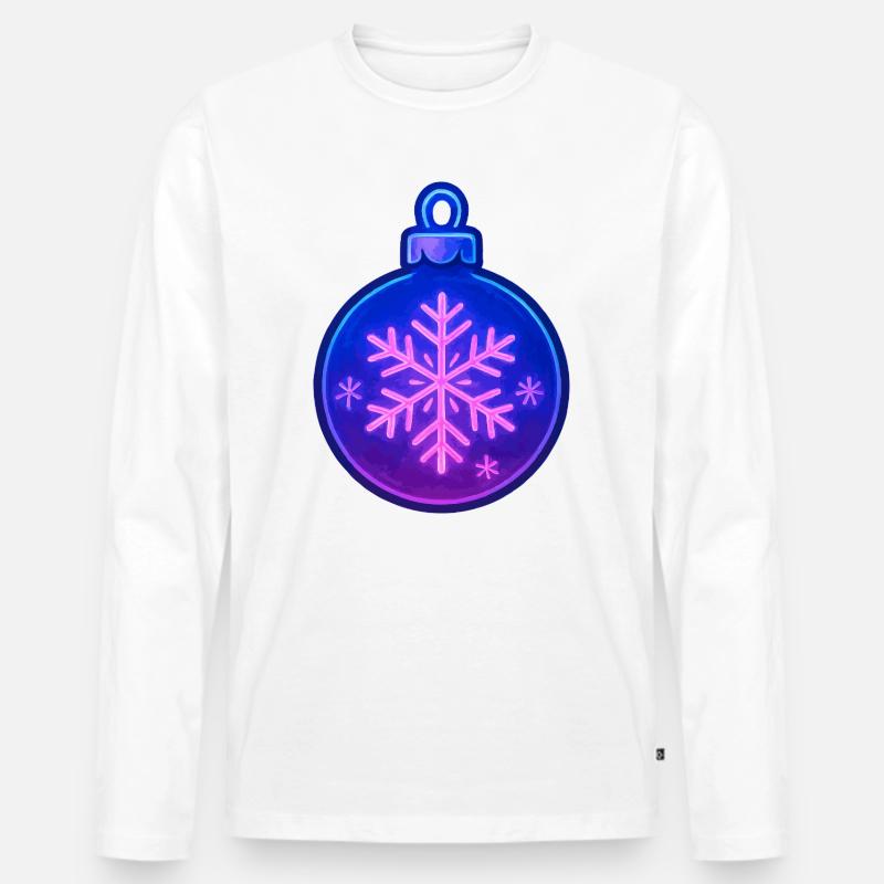 Weihnachtskugel Ornament - Männer Premium Bio Langarmshirt - Weiß