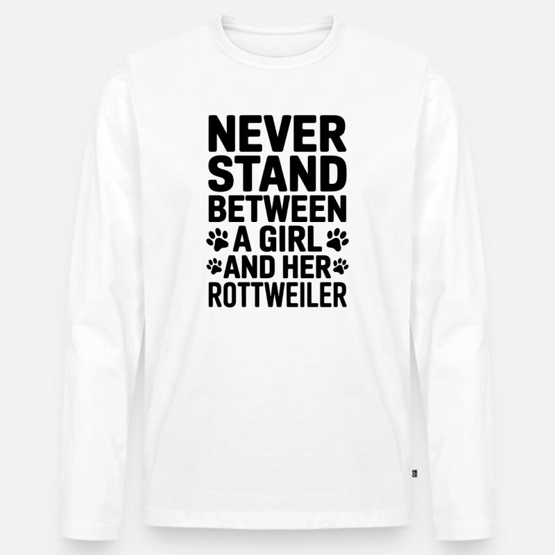 Rottweiler Spruch Mädchen Fun Rottweiler Geschenk - Männer Premium Bio Langarmshirt - Weiß