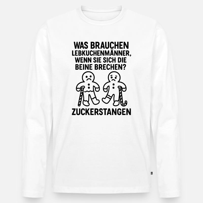 zuckerstangen lebkuchen advent witz - Männer Premium Bio Langarmshirt - Weiß