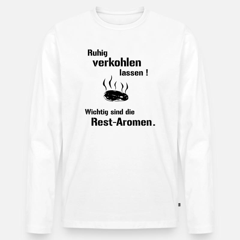 Restaromen - Männer Premium Bio Langarmshirt - Weiß