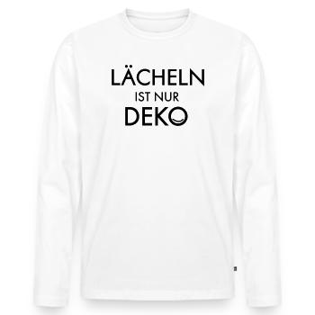 Smile is decoration - Men's Premium Organic Long Sleeve Shirt - white - Front - Nico (187cm)