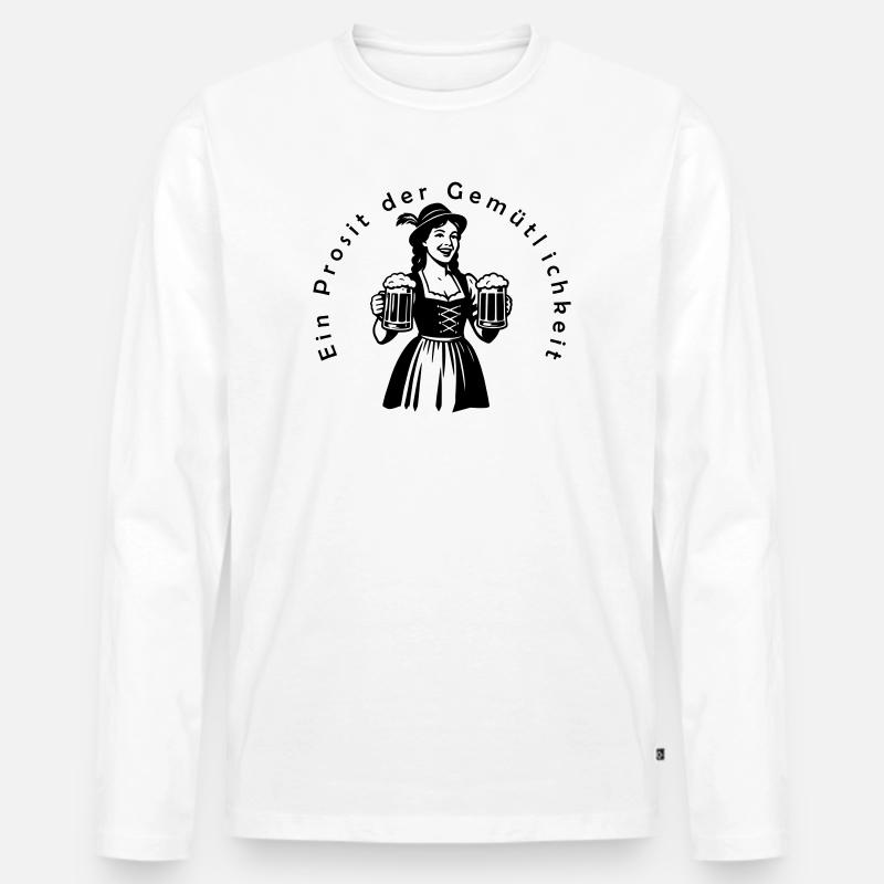 Ein Prosit der Gemütlichkeit - Männer Premium Bio Langarmshirt - Weiß