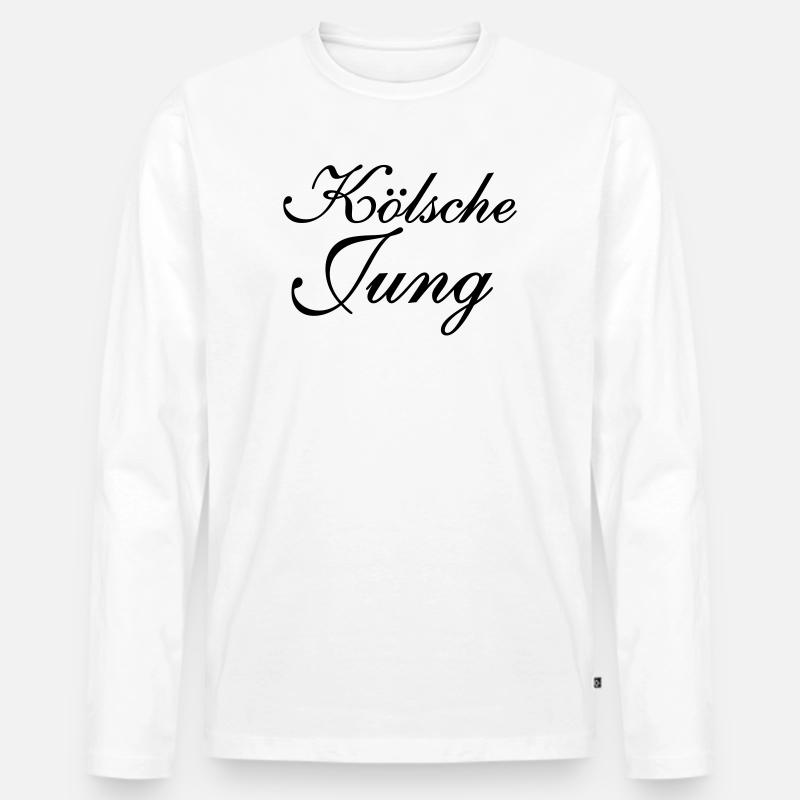 Kölsche Jung - Männer Premium Bio Langarmshirt - Weiß