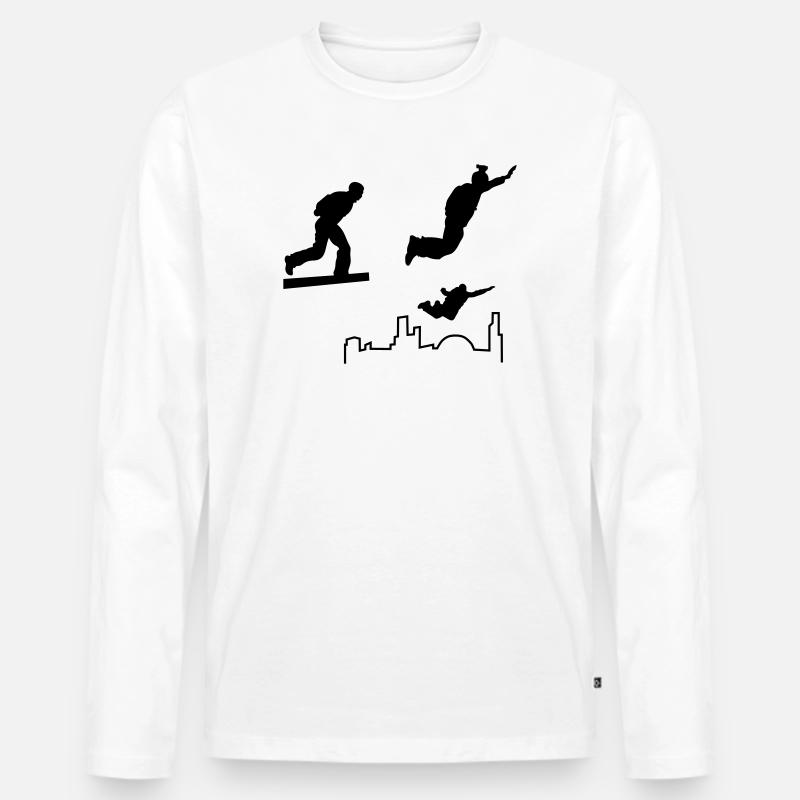 BASE jumping - Männer Premium Bio Langarmshirt - Weiß