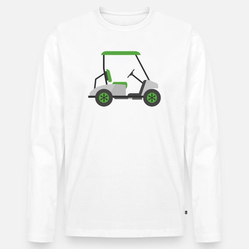 Golfwagen - Männer Premium Bio Langarmshirt - Weiß