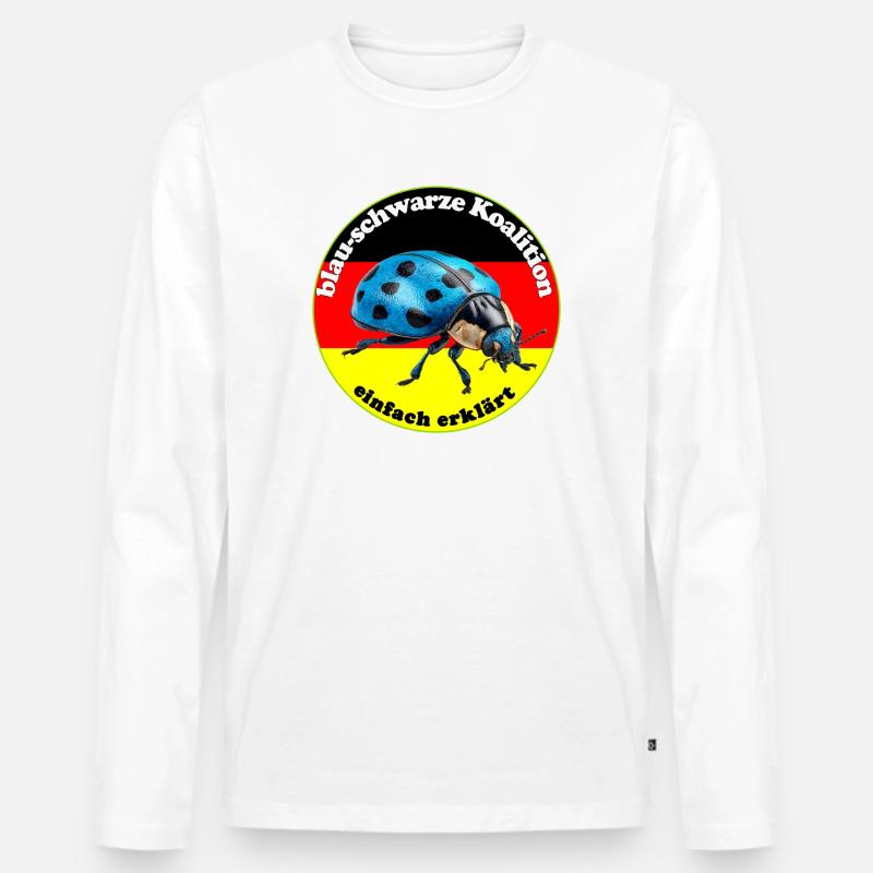 Blauer Käfer widerspiegelt den Wählerwillen - Männer Premium Bio Langarmshirt - Weiß