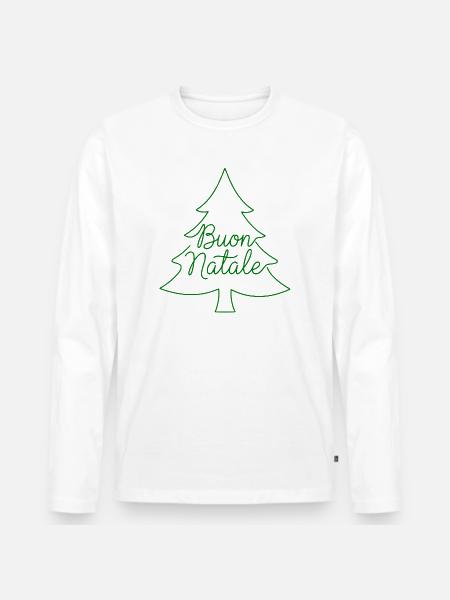 Buon Natale Christmas Tree Christmas Design - Men's Premium Organic Long Sleeve Shirt - white