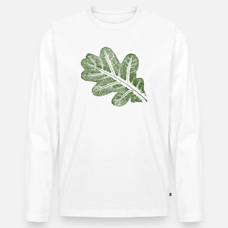 Eichenblatt  - Männer Premium Bio Langarmshirt - Weiß