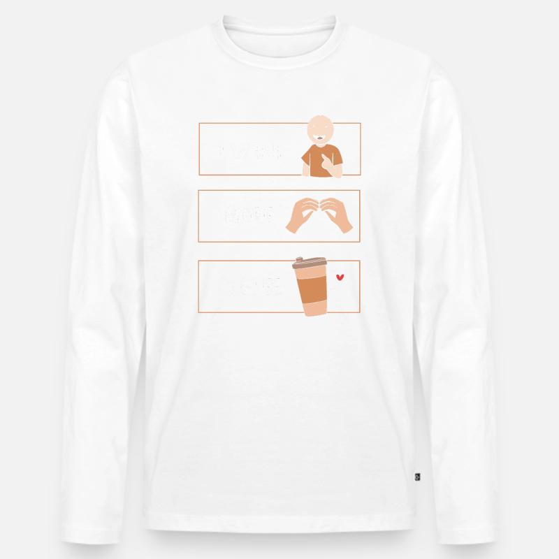 SLP Gebärdensprache AAC Kommunikation - Männer Premium Bio Langarmshirt - Weiß