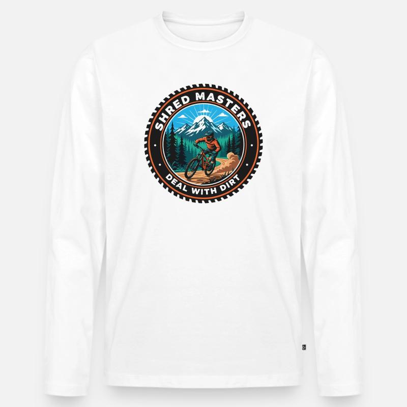 Shred Masters Mountain Ride MTB - Männer Premium Bio Langarmshirt - Weiß