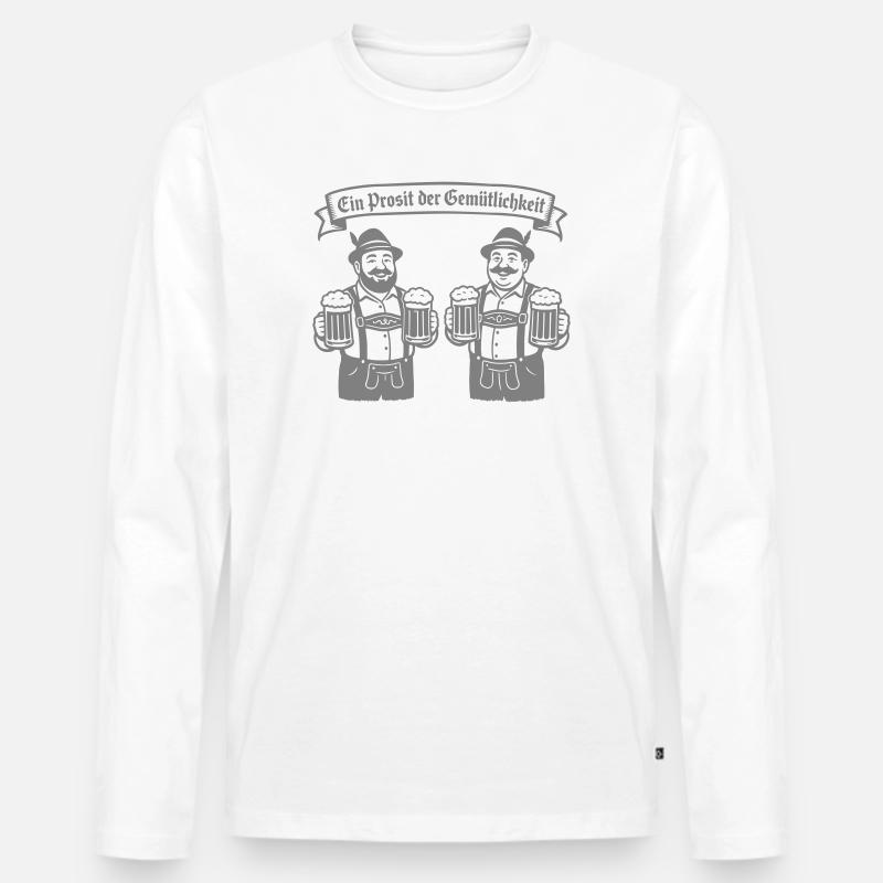 Bier männer - Ein Prosit der Gemütlichkeit - Männer Premium Bio Langarmshirt - Weiß