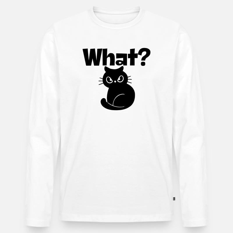 Welche Katze - Männer Premium Bio Langarmshirt - Weiß