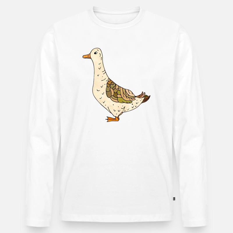 Ente - Männer Premium Bio Langarmshirt - Weiß