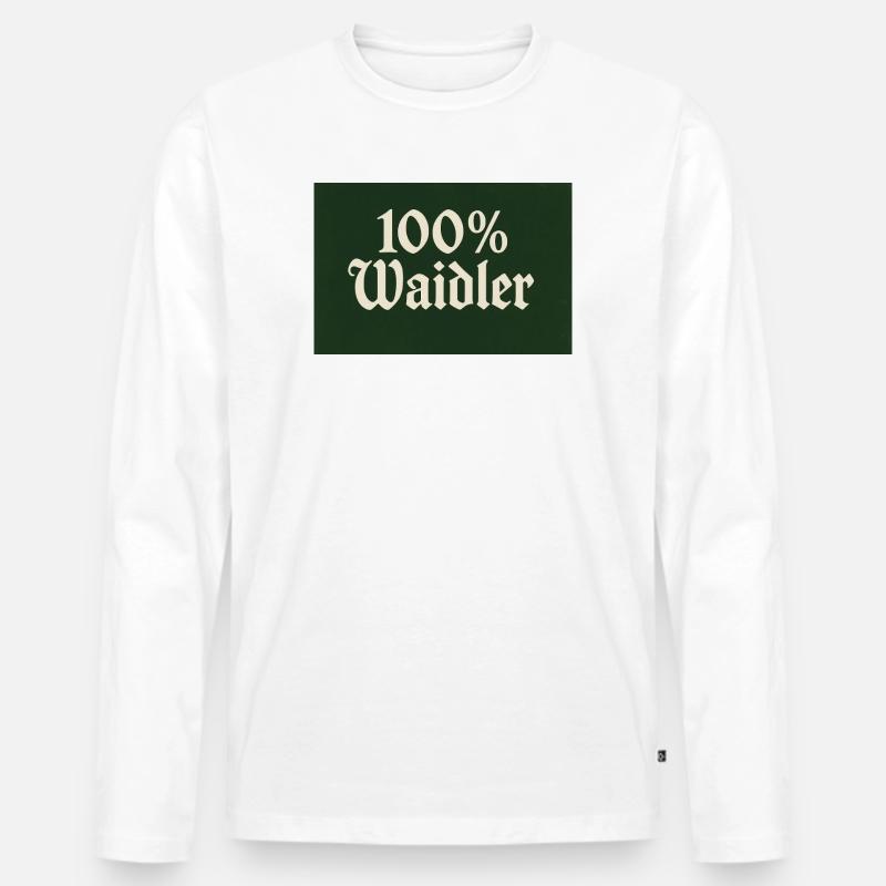 100% Waidler Gothic Stil - Männer Premium Bio Langarmshirt - Weiß