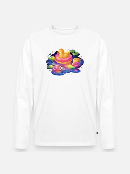 Fruity donut duck trip - Men's Premium Organic Long Sleeve Shirt - white