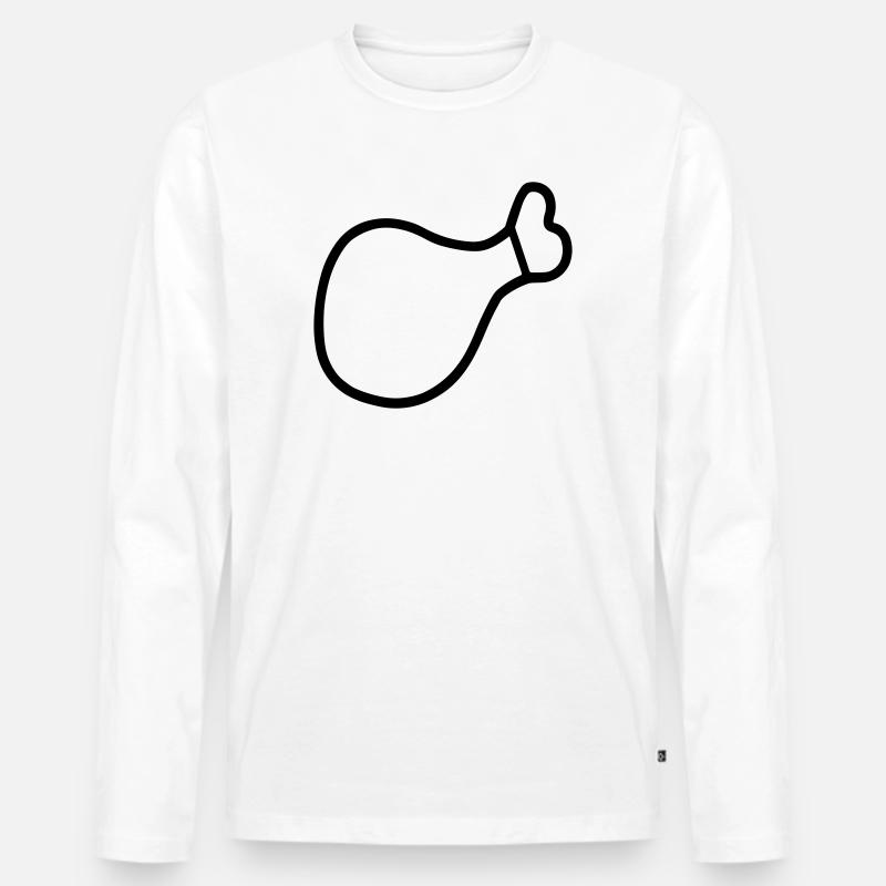 Hühnerschenkel - Männer Premium Bio Langarmshirt - Weiß