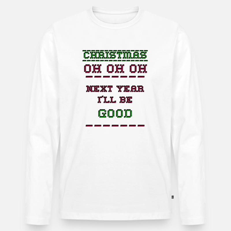 Christmas pixel - Männer Premium Bio Langarmshirt - Weiß