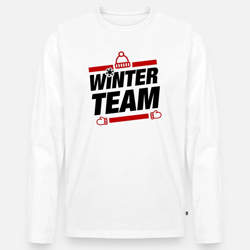 Winter Team Winterlich - Männer Premium Bio Langarmshirt - Weiß
