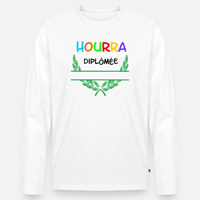 HOURRA Diplômée – Namespace - Männer Premium Bio Langarmshirt - Weiß