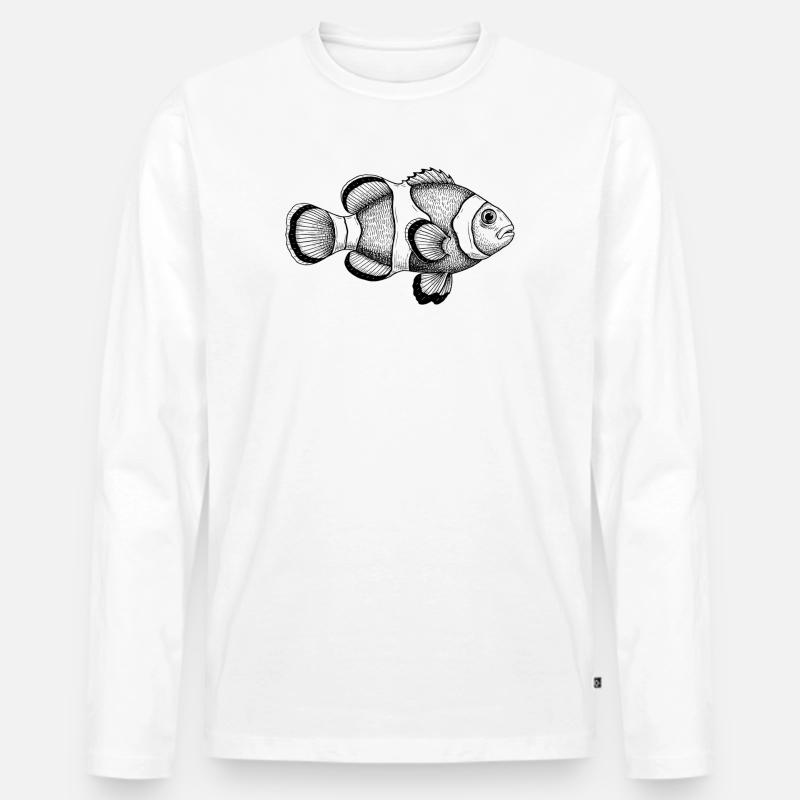 Clownfisch - Männer Premium Bio Langarmshirt - Weiß