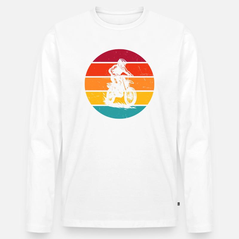 Charakterstarkes Motocross Design - Männer Premium Bio Langarmshirt - Weiß