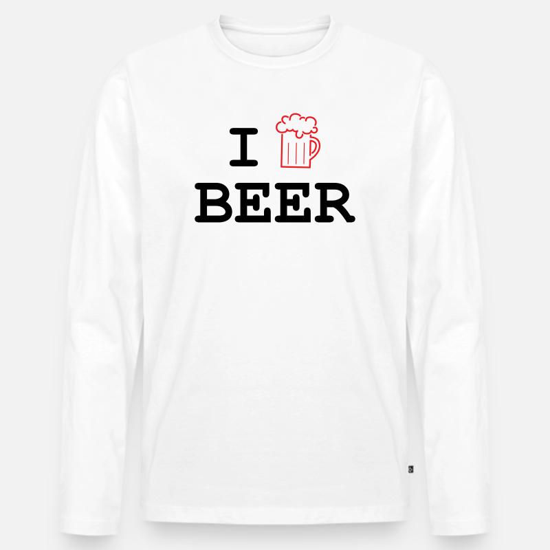 Ich mag Bier / Alkohol - Männer Premium Bio Langarmshirt - Weiß