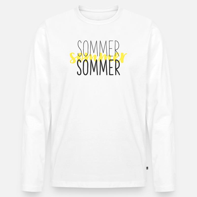 Sommer Gelb Schwarz - Männer Premium Bio Langarmshirt - Weiß