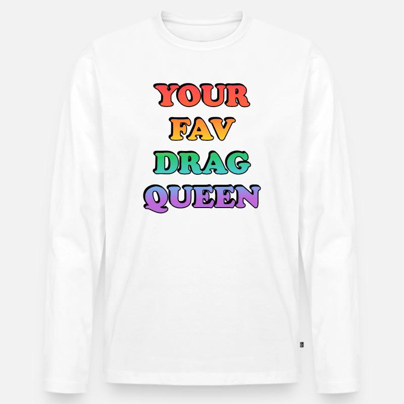 Dein Lieblings-Drag-Queen-Regenbogen - Männer Premium Bio Langarmshirt - Weiß