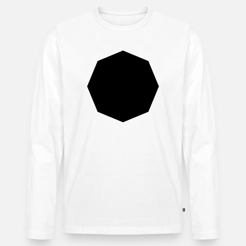 Achteck - Männer Premium Bio Langarmshirt - Weiß
