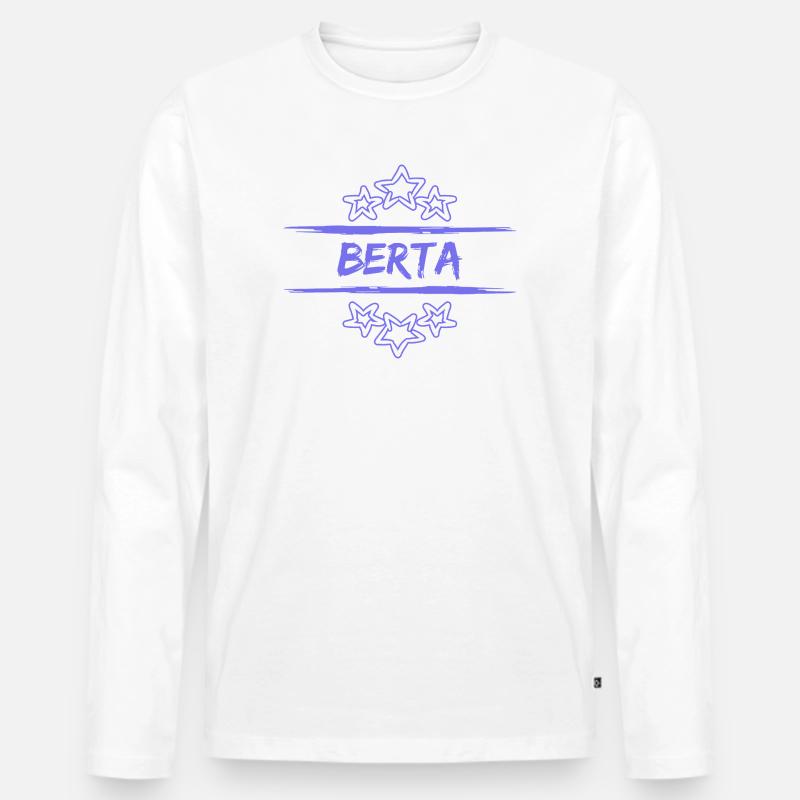 Berta Berta - Männer Premium Bio Langarmshirt - Weiß