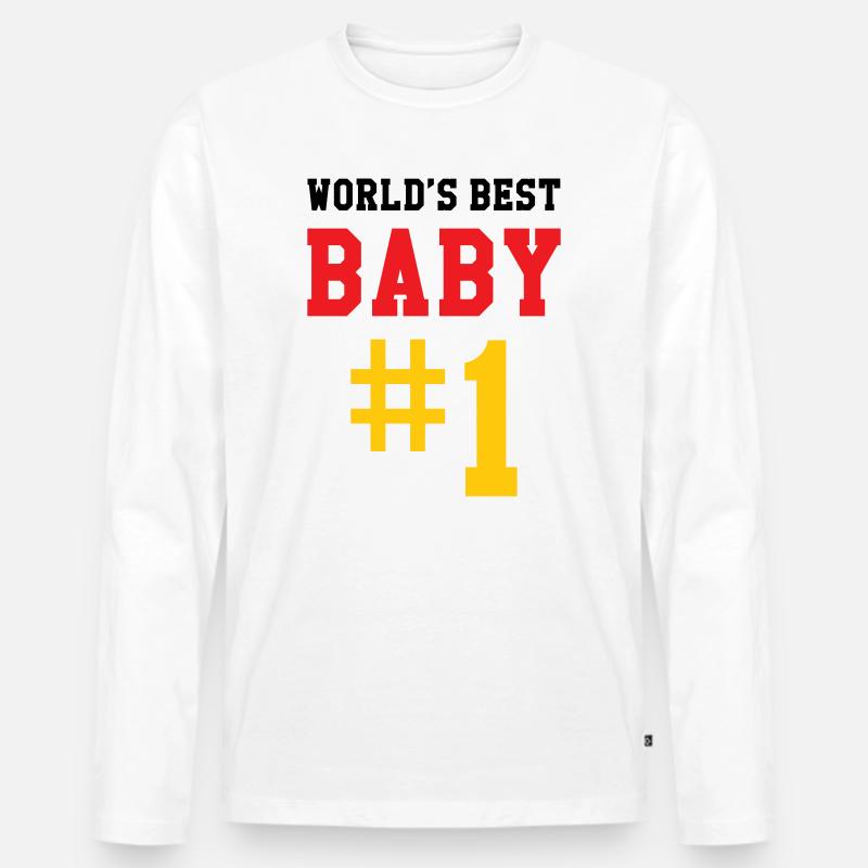 Bestes Baby – Geburt – Kind - Männer Premium Bio Langarmshirt - Weiß