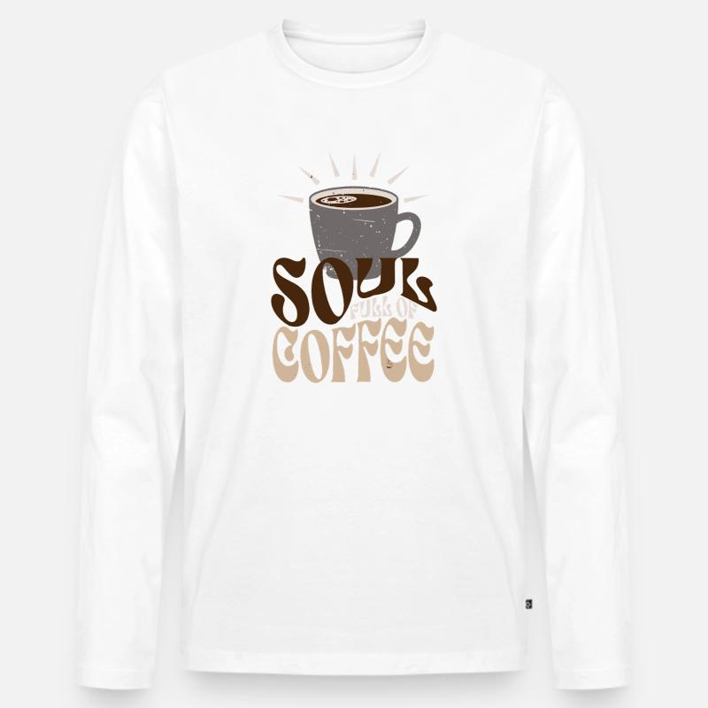 Kaffeeliebhaber - Spruch - Männer Premium Bio Langarmshirt - Weiß