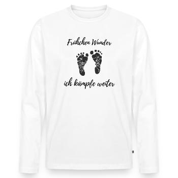 Frühchen Wunder – Ich kämpfe weiter Design - Männer Premium Bio Langarmshirt - Weiß - Vorne - Nico (187cm)