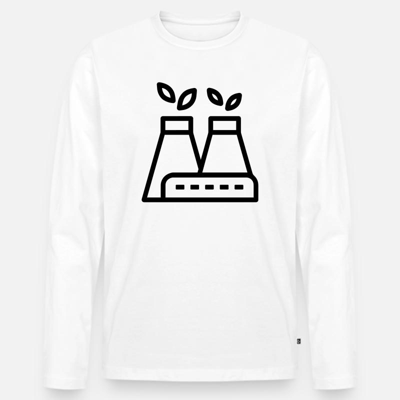 Umweltfreundliche Fabrik - Männer Premium Bio Langarmshirt - Weiß