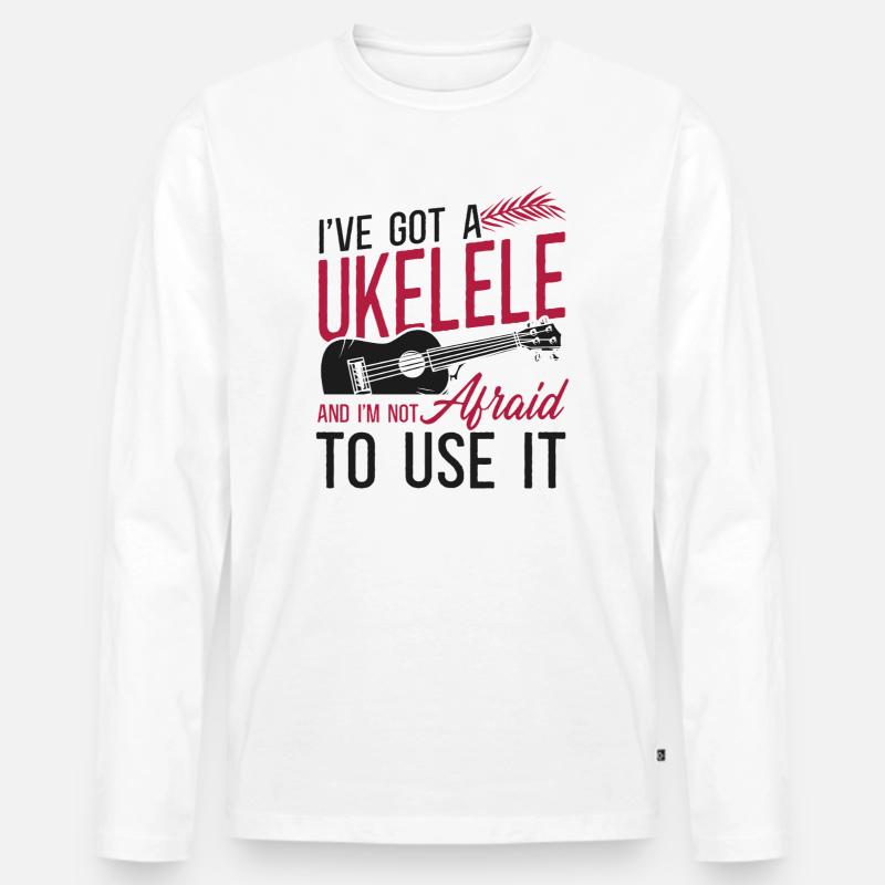 Hawaiian Ukulele Uke I've Got A - Männer Premium Bio Langarmshirt - Weiß