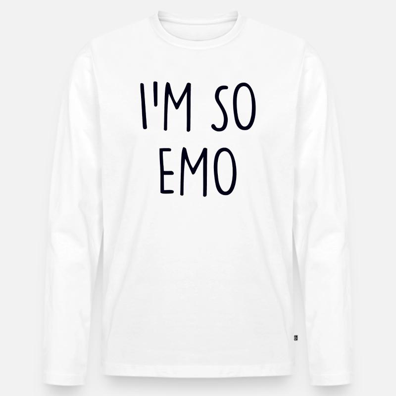 Emo - Männer Premium Bio Langarmshirt - Weiß
