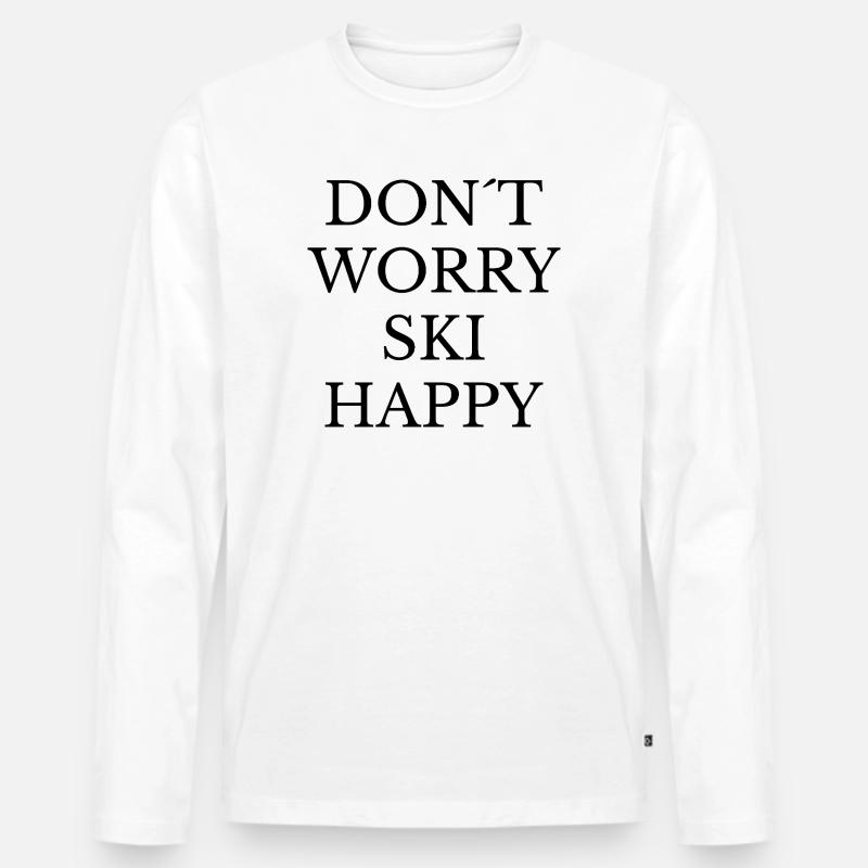 Ski Happy Vibes - Männer Premium Bio Langarmshirt - Weiß