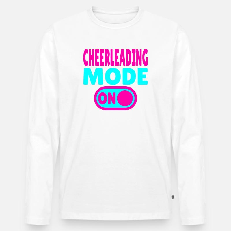 Cheerleading Mode ON - Cheerleader - Männer Premium Bio Langarmshirt - Weiß