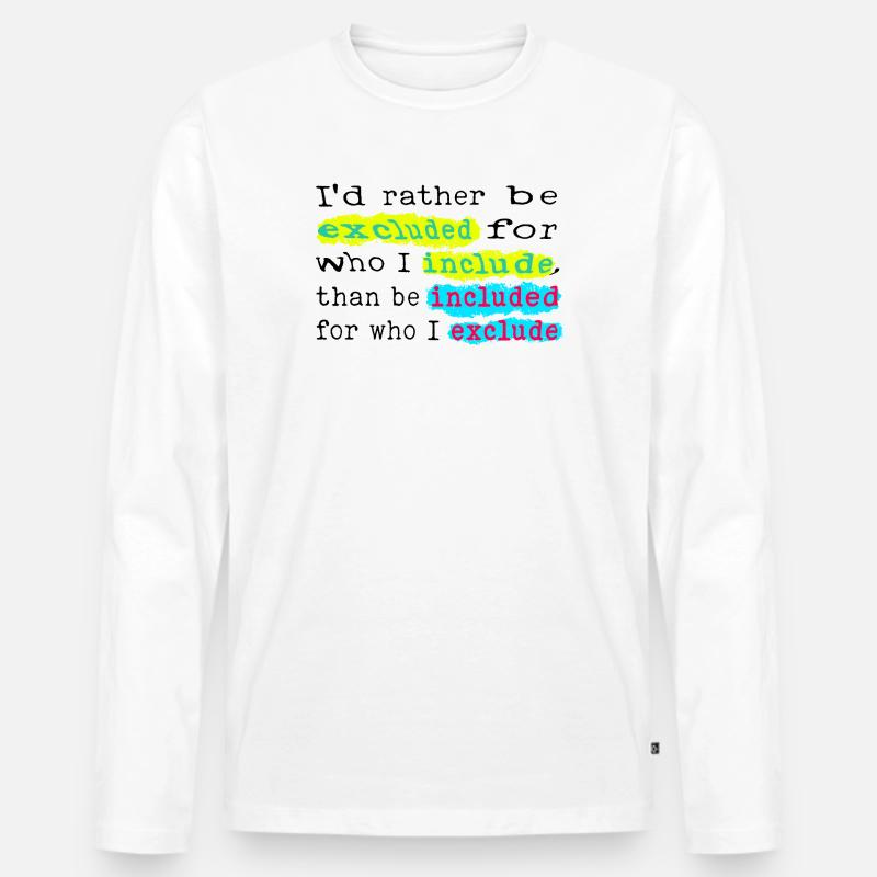 Include, don't exclude! - Männer Premium Bio Langarmshirt - Weiß