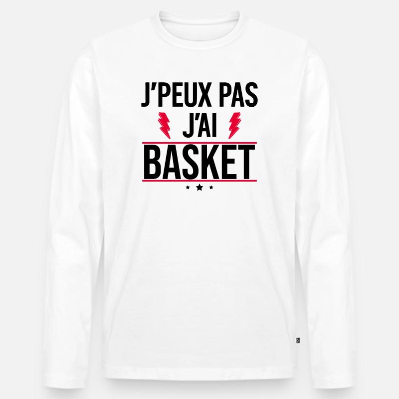 Non posso, ho basket, umorismo, basket. - Maglia a manica lunga ecologica premium da uomo - bianco