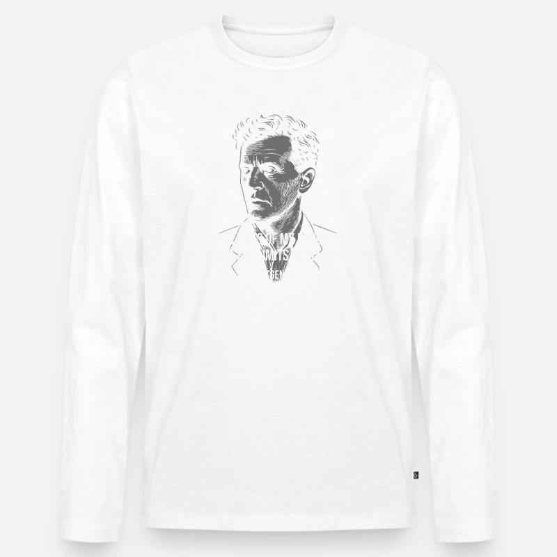 Wittgenstein-Zitat: Language Limits Design - Männer Premium Bio Langarmshirt - Weiß