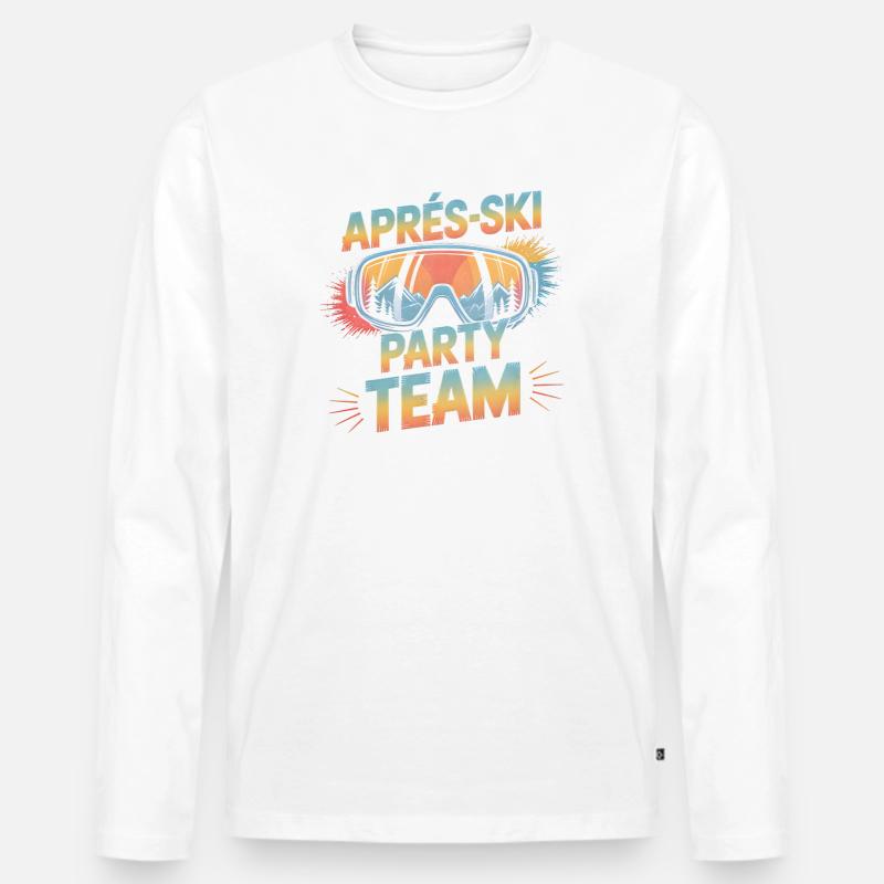 Apres Ski Spruch - Männer Premium Bio Langarmshirt - Weiß