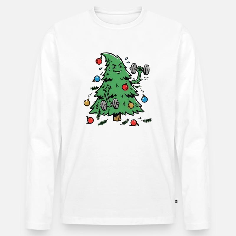 Train hard, decorate harder - Männer Premium Bio Langarmshirt - Weiß