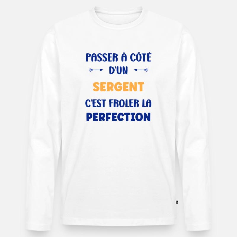 Sergeant - Männer Premium Bio Langarmshirt - Weiß