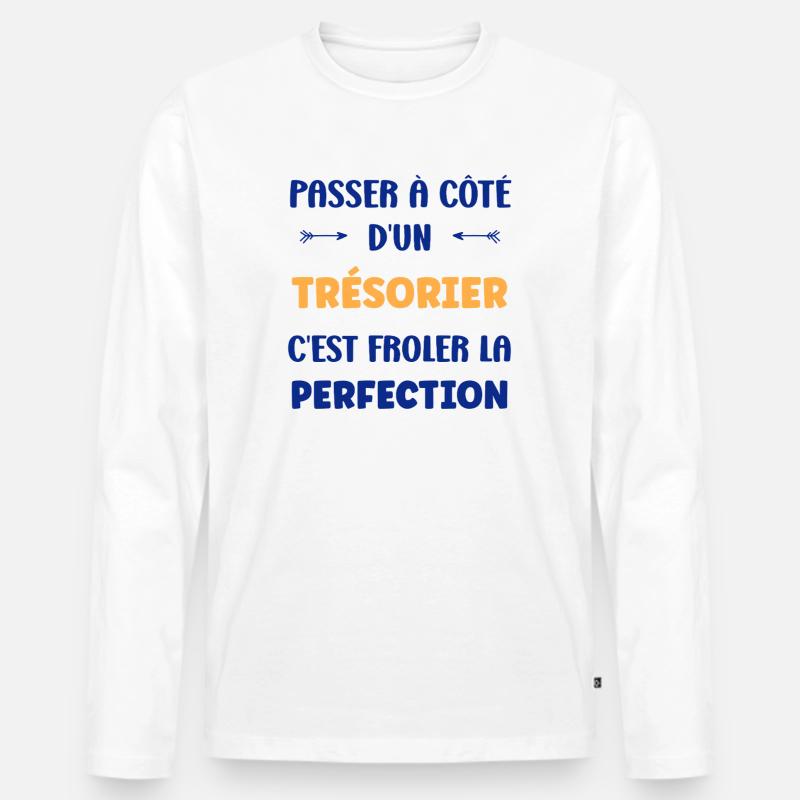 Schatzmeister - Männer Premium Bio Langarmshirt - Weiß
