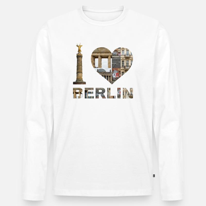 I Love Berlin – Urban Architecture - Männer Premium Bio Langarmshirt - Weiß