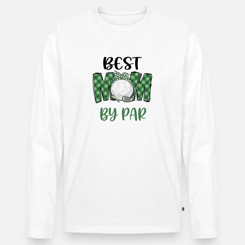 Best Mom by Par Golf Tee - Männer Premium Bio Langarmshirt - Weiß