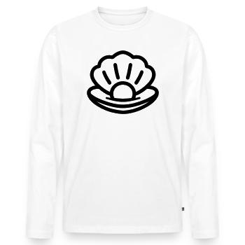 huître - T-shirt manches longues Premium bio Homme - blanc - Devant - Nico (187cm)