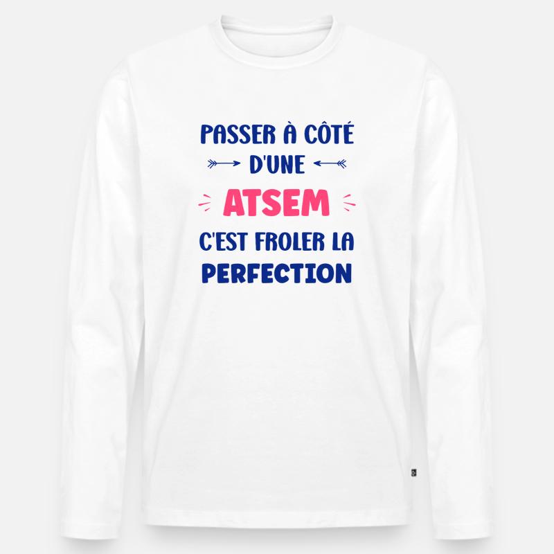 ATSEM - Männer Premium Bio Langarmshirt - Weiß